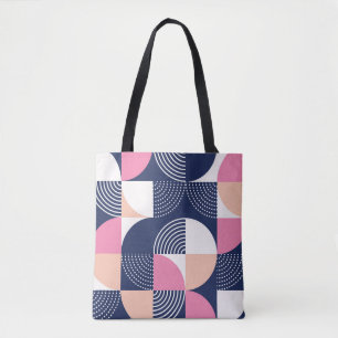 Bolsa Tote Círculos Gráficos Padrão de Vintagem Sem Olhos