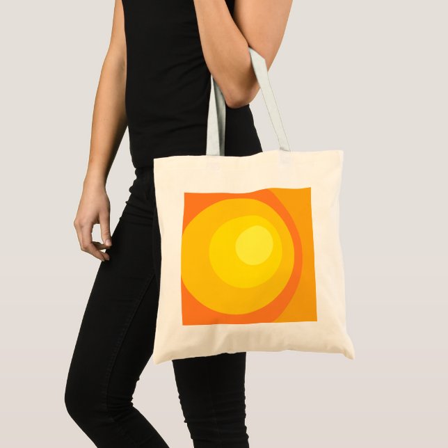 Bolsa Tote Círculos Laranja Retrô (Frente (produto))