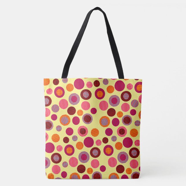 Bolsa Tote Círculos Listrados & Pontos (Frente)