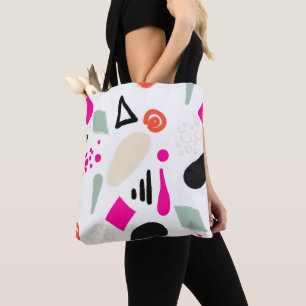 Bolsa Tote Círculos modernos abstrato sem costura pontos div