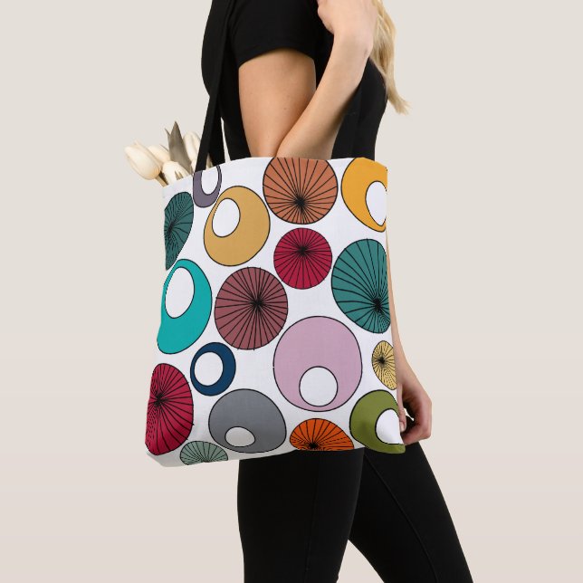 Bolsa Tote Círculos Modernos do Século médio (Close Up)