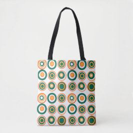 Bolsa Tote Círculos Retro Frasco Laranja Verde Em Branco