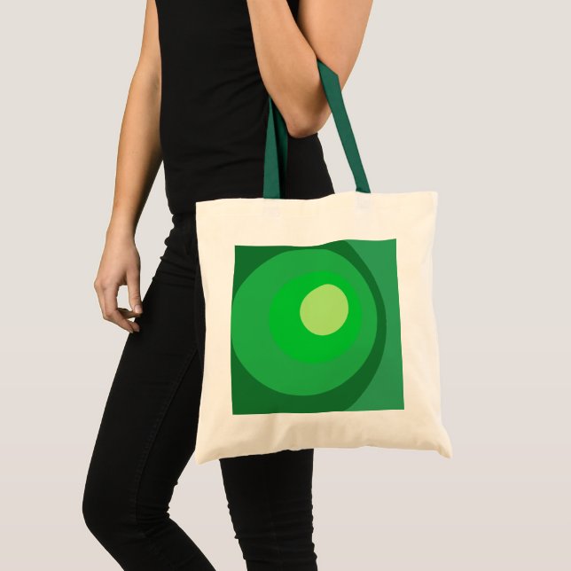 Bolsa Tote Círculos Verdes Retro (Frente (produto))