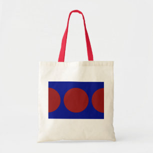 Bolsa Tote Círculos Vermelhos no Azul
