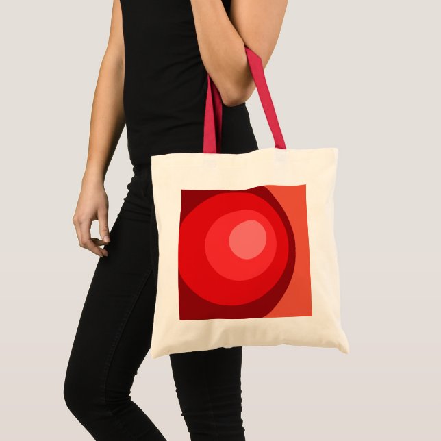 Bolsa Tote Círculos Vermelhos Retrô (Frente (produto))