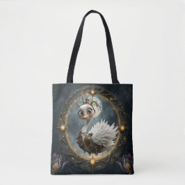 Bolsa Tote Cisne Mecânico ao Luar – Guardião de Sonhos Curios