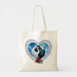 Bolsa Tote Cisne negro e um cisne branco