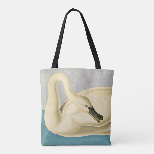 Bolsa Tote Cisne Trombeteiro por John James Audubon, Ave Vint (Verso)