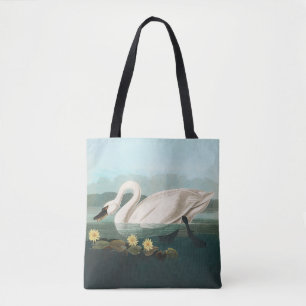Bolsa Tote cisnes brancas de pássaro de audubon do cisne