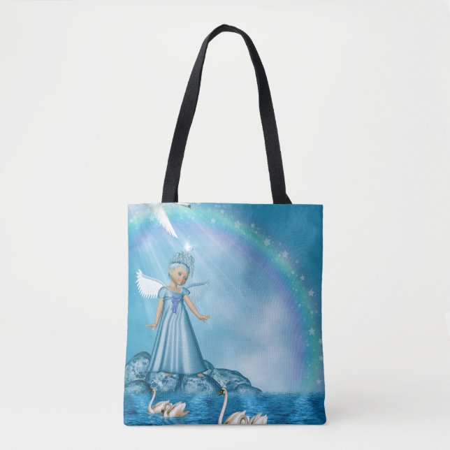 Bolsa Tote Cisnes Brancas E Anjo (Frente)
