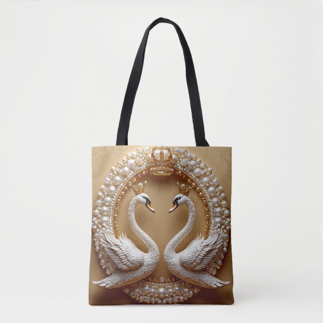 Bolsa Tote Cisnes de Casamento (Frente)