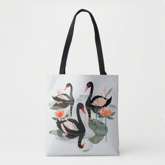 Bolsa Tote Cisnes Pretas (Frente)