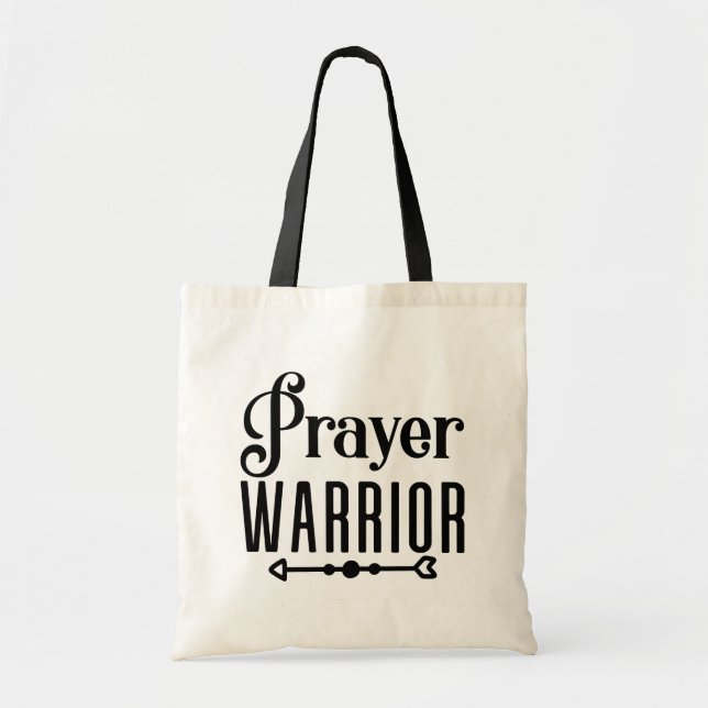 Bolsa Tote Citação Cristã Inspiradora de GUERRA DE PRAYER (Frente)