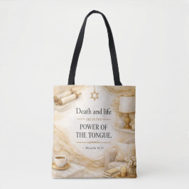 Bolsa Tote Citação da Bíblia Judaica - Provérbios
