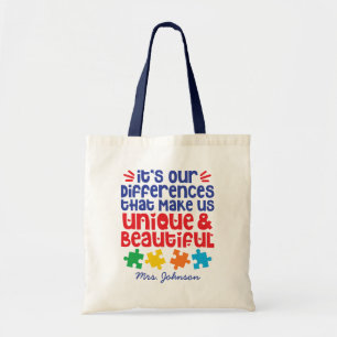 Bolsa Tote Citação da Consciência do Autismo Professor In