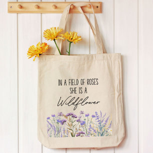 Bolsa Tote Citação da Natureza do Jardim de Flores Silvestres