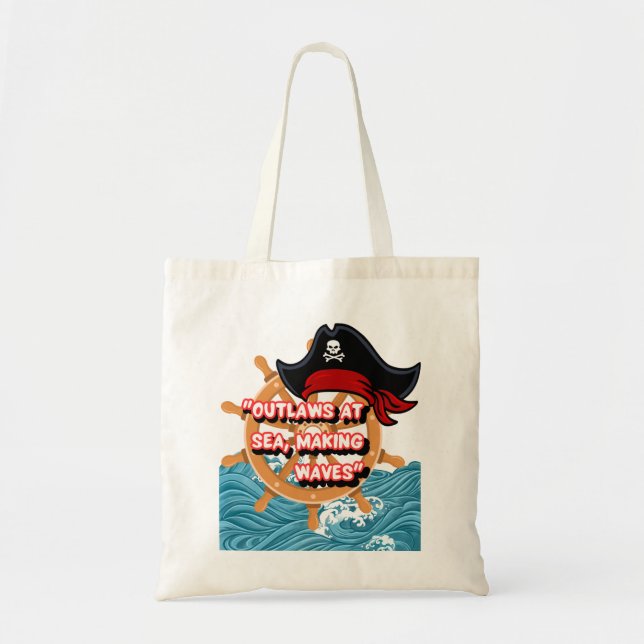 Bolsa Tote Citação da roda do pirata (Frente)