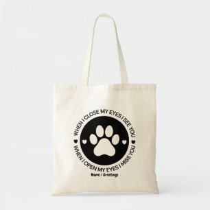 Bolsa Tote Citação de Amor Quando Fecho os Meus Olhos Vejo Vo