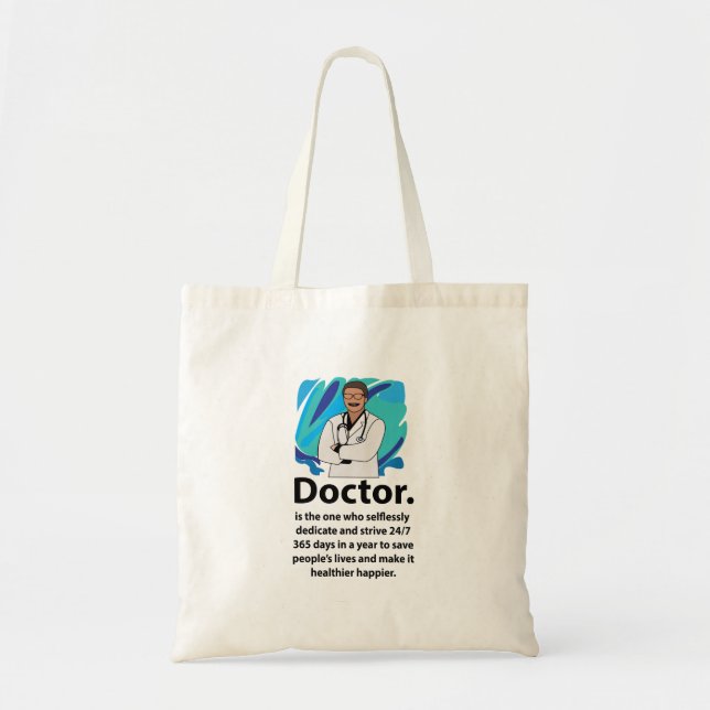 Bolsa Tote Citação de Apreciação de Médico (Frente)