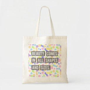 Bolsa Tote Citação de Beleza Formas Padrão Geométrico Pastel