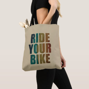 Bolsa Tote Citação de bicicleta de montanha motivadora