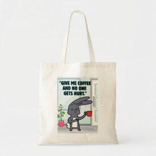 Bolsa Tote citação de café coelho