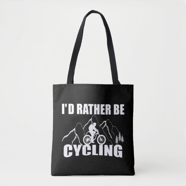Bolsa Tote Citação de ciclismo engraçada (Frente)