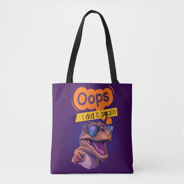 Bolsa Tote citação de dinossauro (Frente)