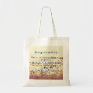 Bolsa Tote Citação de Encorajamento Positivo da Bravery Empat