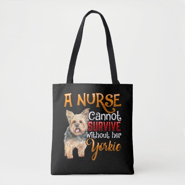 Bolsa Tote Citação de Enfermeira amorosa do Yorkie para Amant (Frente)