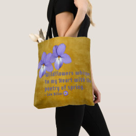 Bolsa Tote Citação de Flores Selvagens para Violetas de Pé de