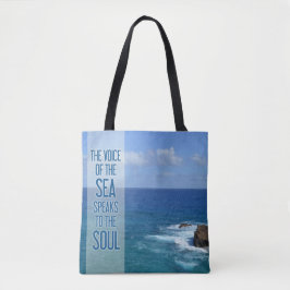 Bolsa Tote Citação de Fotografia Oceano/Mar Havaí