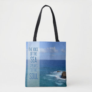 Bolsa Tote Citação de Fotografia Oceano/Mar Havaí