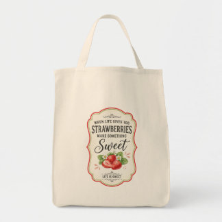 Bolsa Tote Citação de Fruta Vintage