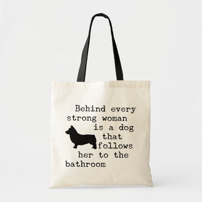 Bolsa Tote Citação de Humor de Cachorro - Corgi (Frente)