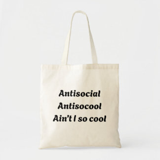 Bolsa Tote Citação de Introvertido Antisocial Antisocool Não