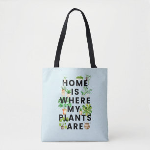 Bolsa Tote Citação de jardinagem de planta doméstica aquarela
