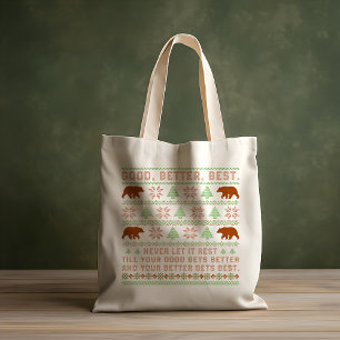 Bolsa Tote Citação de Natal Bom Melhor Ótimo Nunca Deixe Desc