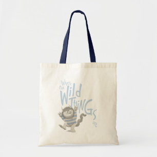 Bolsa Tote Citação de Onde as Coisas Selvagens São - Azul