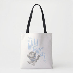 Bolsa Tote Citação de Onde Vivem os Monstros - Azul