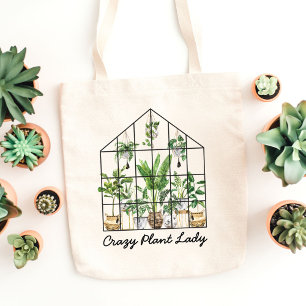 Bolsa Tote Citação de Planta Tropical de Casa em Aquarela
