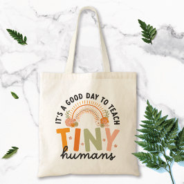 Bolsa Tote Citação de Professora de Pré-Escola Retro Boho