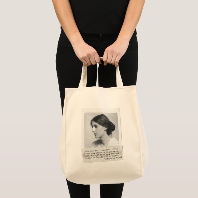 Bolsa Tote Citação de Virginia Woolf - Ícones da História das (Frente (produto))