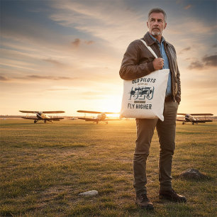 Bolsa Tote Citação de Voo de Biplano Velhos Pilotos Nunca Mor