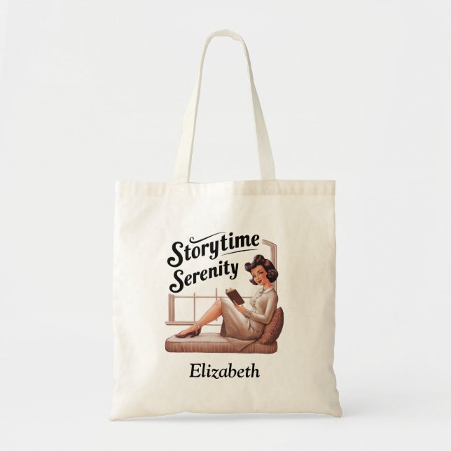 Bolsa Tote Citação do Lover do Livro de Serenidade Storytime (Frente)