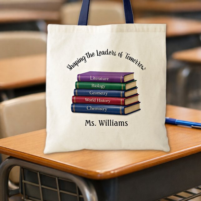 Bolsa Tote Citação do Nome do Professor de Volta às Escolas L (Criador carregado)