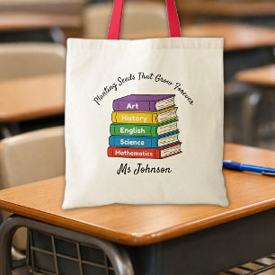 Bolsa Tote Citação do Nome do Professor de Volta às Escolas L