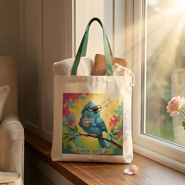 Bolsa Tote Citação do Pássaro Azul (Criador carregado)