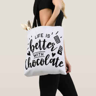 Bolsa Tote Citação do viciado em chocolate com chocolate
