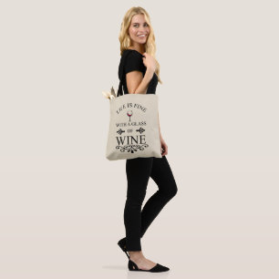 Bolsa Tote Citação do vinho engraçado